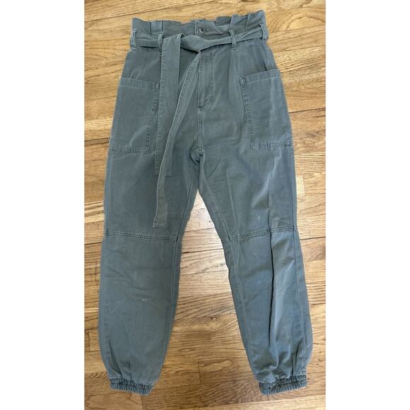 Women’s JOE’s Green Belted Paperbag Cargo Pocket Jogger Pants Size 26 *A2 - Picture 1 of 5